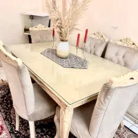 مبل ۷ نفره به همراه عسلی و میز ناهار خوری
