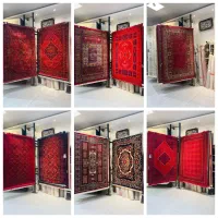 فرش ۷۰۰شانه سنتی مدرن قرمز و سبز وموکا