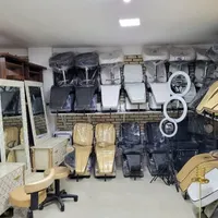 صندلی ودکور آینه وسرشورتخت میزناخن آرایشگاه زیبایی