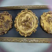 تابلوسه بعدی زرین شیک وفانتزی ابعاد۱/۵در۷۰|تابلو، نقاشی، عکس|گلبهار, شهر جدید گلبهار|دیوار