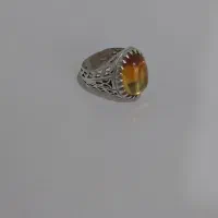 انگشتر نقره لعل تک رنگ
