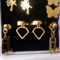 4 جفت گوشواره رنگ ثابت استیل 200قیمت