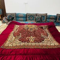 ست شاه نشین 7 تکه ترمه اصل یزد، لحاف کرسی ترمه نو