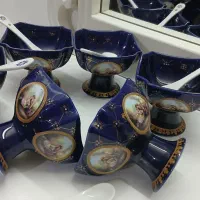 ظروف پذیرای لیلی معجنون سرمه ای یک جفت لاله چک