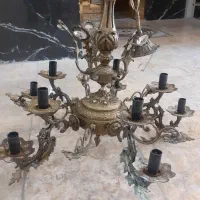 لوستر و دیوارکوب تمام برنجی شاخه دوبل