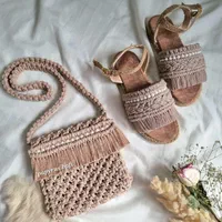 حراج ست کیف و صندل مکرومه تعداد محدود