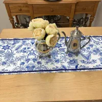 رومیزی و رانر های سفیدآبی|پرده، رانر، رومیزی|تهران, باغ خزانه|دیوار