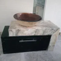 روشویی سنگی با آینه