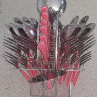 استند قاشق چنگال ۳۳ پارچه در حد نو|آبچکان و نظمدهنده ظروف|ساوه, |دیوار