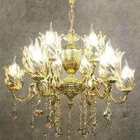 لوستر ۵ شاخه ۱۰ شعله نو و سالم