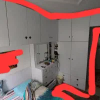 تخت و کمد فروش بعلت جابجایی|تخت و سرویس خواب|فومن, |دیوار