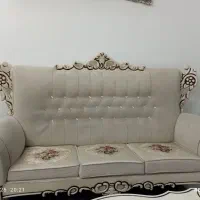 یک دست مبل 7نفره تمیز و بی ام و پارگی چوب سالم|مبلمان خانگی و میز عسلی|میان ولایت, |دیوار