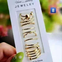 پک انگشتر ۱۰ تایی طلایی