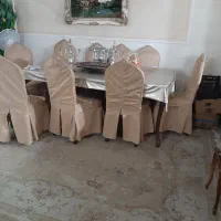 مبل استیل بهمراه میز ناهارخوری و ویترین|مبلمان خانگی و میز عسلی|ری, دیلمان|دیوار