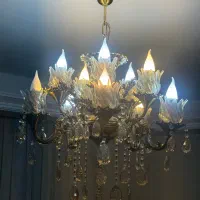 لوستر پنج شاخه ده شعله برنز با گارانتی