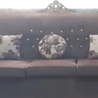 مبلمان ۷نفره راحتی رنگ نسکافه ای همراه با کوسن