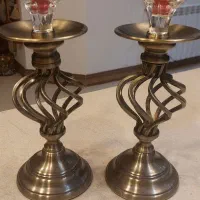 شمعدان فرفورژه آنتیک فلزی