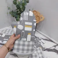 دوخت سرویس آشپزخانه دمکنی دستگیره دستکش فر|سفره، حوله، دستمال آشپزخانه|همدان, |دیوار