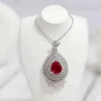 گردنبند سلطنتی یاقوت سرخ اشکی تمام نقره
