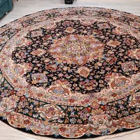 فرش گرد قطر ۳متر دستباف ۴۰رج سالاری