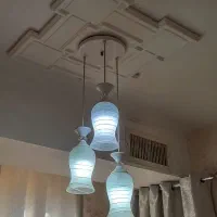 لوستر سه شاخه سفید|لوستر و چراغ آویز|کرج, بنیاد|دیوار
