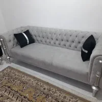 باسلام یک دست مبل چستر دسته چوبی طرح روز دو رنگه