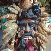 صورتک چوبی ریشه بامبو و نارگیل کار اندونزی