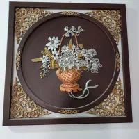 تابلو  بزرگ وشیک طرح گل برجسته