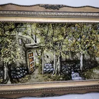 تابلو فرش دستبافت سایز بزرگ نخ و ابریشم نفیس نو نو