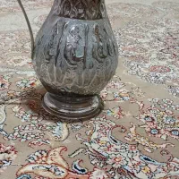 پارچ و گلابدون برنجی  و دو عدد شمعدان