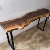 میز چوبی فلزی روستیک گردو دست‌ساز خاص