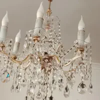 لوستر کریستالی 6شاخه آویزبرنز