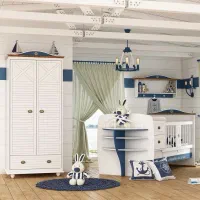 سرویس خواب کودک و نوجوان مدل ادمیرال ساحل چوب|تخت و سرویس خواب|سمنان, |دیوار