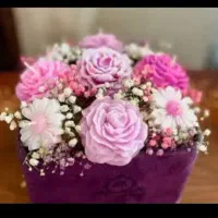 شمع گل دست ساز سازهی سنگی هفت سین باکس گل