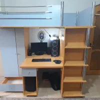 تخت دوطبقه MDF ضخیم + میز و کمد با طراحی مدرن|تخت و سرویس خواب|اصفهان, دارک|دیوار