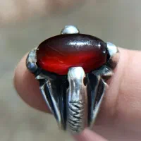 عقیق سرخ یمنی تراش ثبتی ممی سعادت پدر