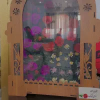 باکس گل چوبی بابونه رنگی