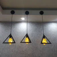 لوستر آویز سه تایی با چراغ ستاره ای نو