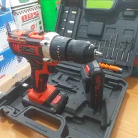 دریل شارژی چکشی ۲ باطری۳ نظام فلزی ۲۱ وات صنعتی