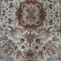 فرش قالیچه،۶۰رج خطیبی چله حاشیه ترنج ابریشم|فرش|تبریز, |دیوار