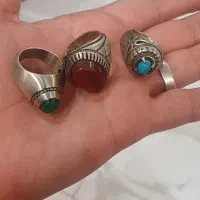 سه عدد انگشتر نقره قدیمی