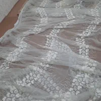پرده حریر خامه دوزی