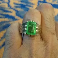 دو عدد انگشتر نقره دست ساز نگین زمرد و زبرجد|جواهرات|کرج, عظیمیه|دیوار