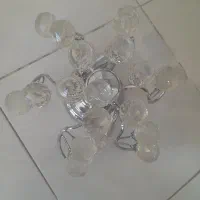 چراغ سقفی استیل باگوی کریستالی