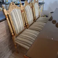 میز ناهارخوری چوب راش ومبل نیم ست راش
