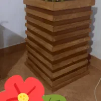 گلدان از جنس چوب روس کار دست سایز ۴۰×۷۰