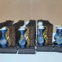 تندیس گلدون میناکاری ، فیروزه کاری ، الماس تراش|مجسمه، تندیس، ماکت|اصفهان, رهنان|دیوار