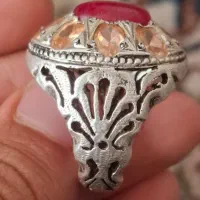 انگشتر جواهری سیترین یاقوت کهنه دستساز معاوضه دارم|جواهرات|اصفهان, طاحونه|دیوار