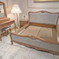 سرویس خواب منبت چوب راش همین رنگ موجود