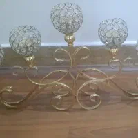 شمعدان رومیزی کریستالی خارجی / ست ۳تایی شمعدان